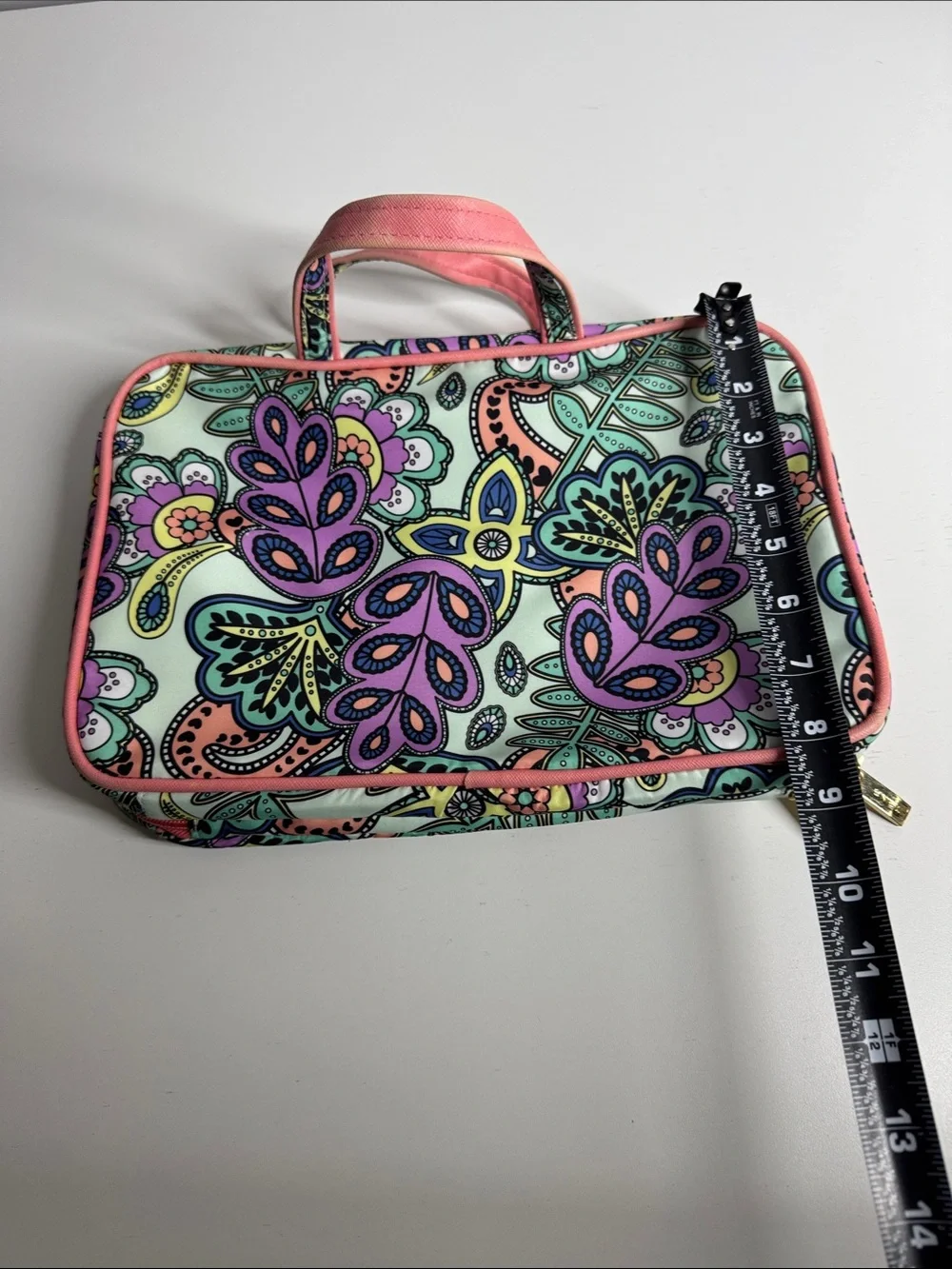 Trina Turk Paisley Floral Travel Makeup Cosmetic Organizer Bag Case